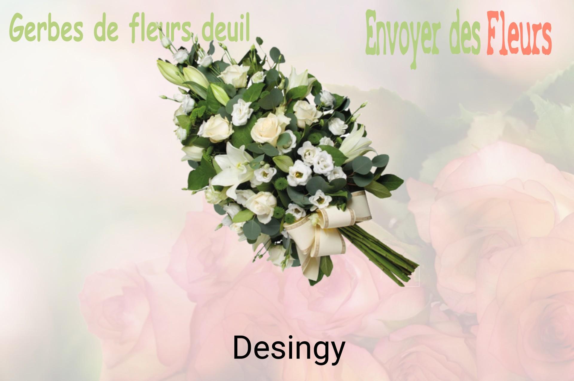 Gerbe de fleurs de deuil livrée à Desingy